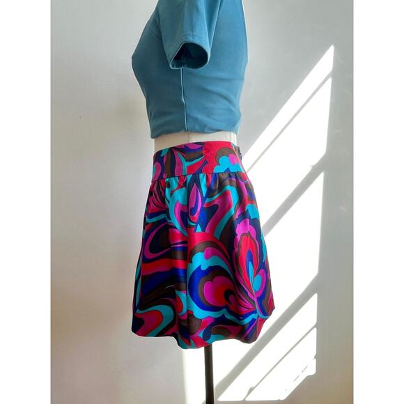 Y2K vintage silk mini skirt psychedelic 2000s - Picture 3 of 7